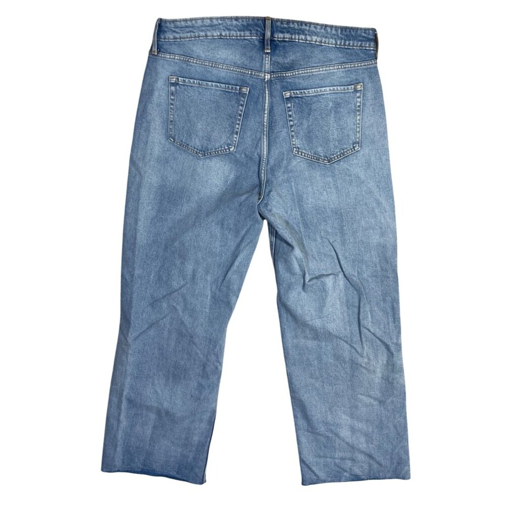 New Old Navy Jeans Women's High Rise Wide Leg Size 14 Distressed Light Wash - Picture 2 of 8
